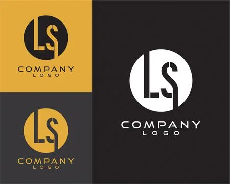 LS, SL letter, initial logo design letter with circle shape Stock Illustration