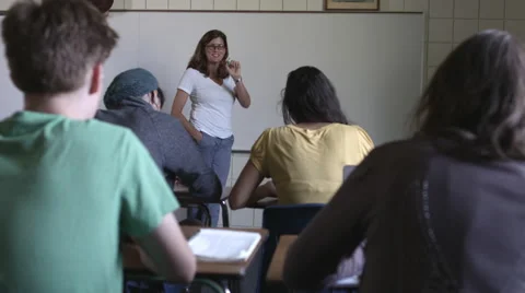 LS Teaching in class with high school students 4K Stock Footage 41186173
