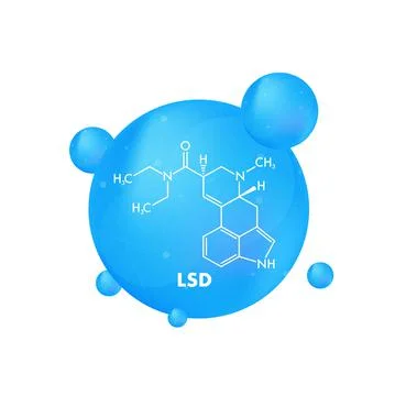 Lsd formula. LSD lysergic acid diethylamide drug formula Stock Illustration