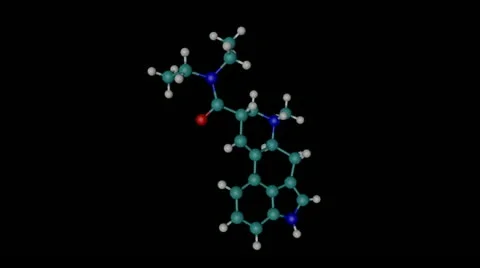 LSD molecule with alpha channel Stock Footage 13869389