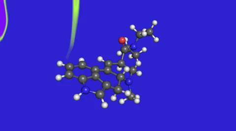 Lsd molecule rotating with psychodelic background Stock Footage 35831894