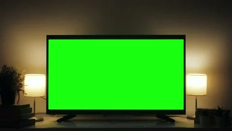 LSD smart TV screen with a blank green b... | Stock Video | Pond5