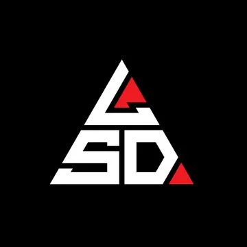 LSD triangle letter logo design with triangle shape. LSD triangle logo desi.. Illustrazione stock