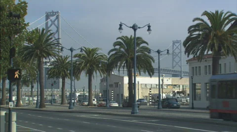 LSEmbarcaderoBayBridge Stock Footage 446718