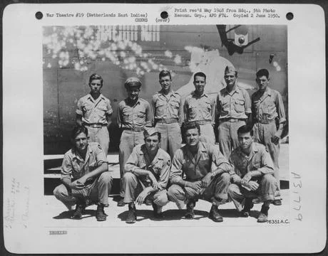 Lt. blase and crew of the 394th Bomb Squadron, 5th Bomb Group Bomber Baron... Stock Photos