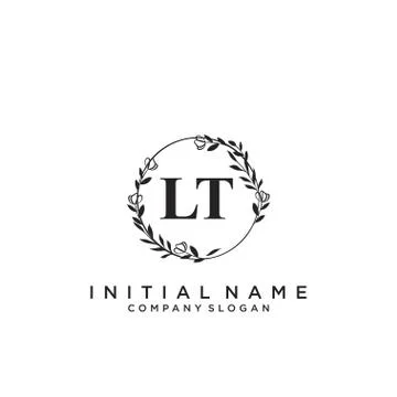 LT Initial handwriting logo design Stockillustratie