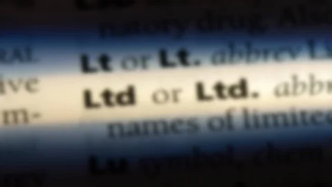 Ltd word in a dictionary. Stock Footage 99563051