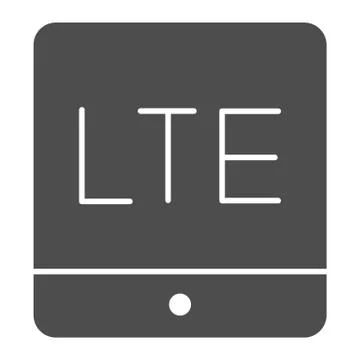 Lte coverage solid icon. 4g internet vector illustration isolated on white Illustrazione stock