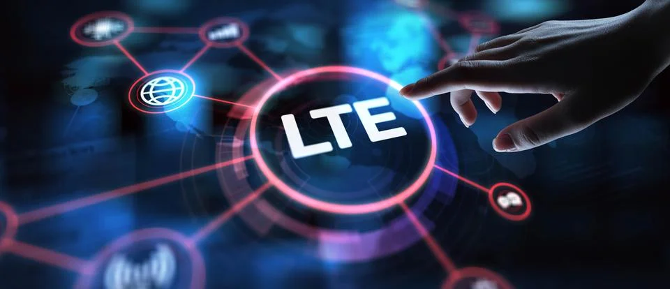 LTE Long-Term Evolution for High-Speed Mobile Connectivity, projection on a v Foto stock