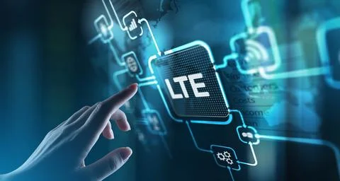 LTE Long-Term Evolution for High-Speed Mobile Connectivity, projection on a v Stock Photos