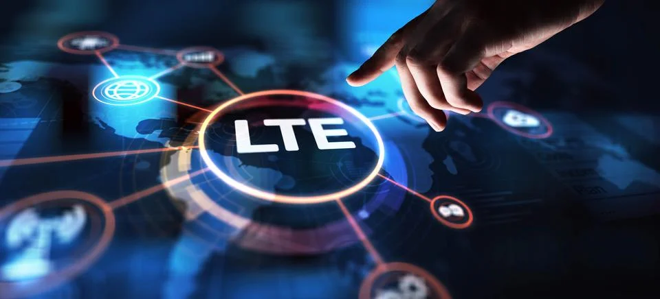 LTE Long-Term Evolution for High-Speed Mobile Connectivity, projection on a v Stock Photos