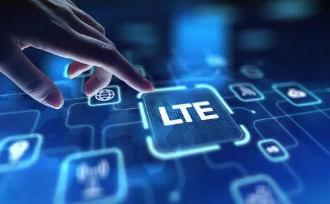 LTE Long-Term Evolution for High-Speed Mobile Connectivity, projection on a v Stock Photos