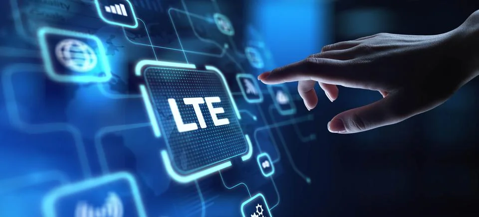 LTE Long-Term Evolution for High-Speed Mobile Connectivity, projection on a v Stock Photos