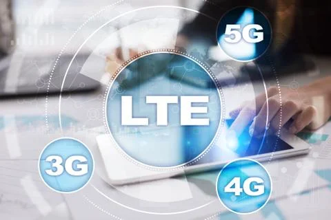 LTE networks. 5G mobile internet and technology concept. Stock Photos