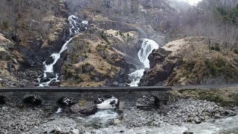 The Ltefossen Waterfall Stock Footage 88677881