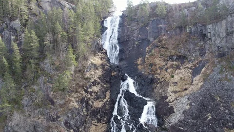 The Ltefossen Waterfall Vídeo Stock 88712638
