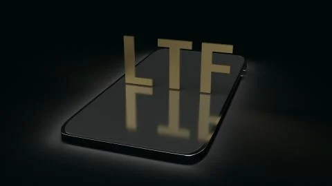 Ltf on mobile in dark tone 3d rendering for business content. Stock Illustration