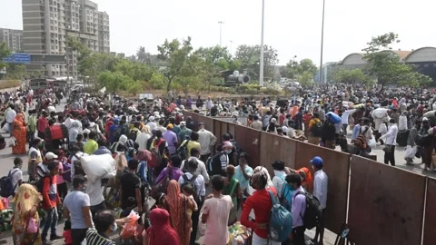 LTT-Migrant Workers-Lockdown-Covid 19 Pandemic Stock Footage 131326728