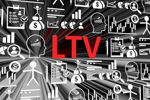 LTV concept blurred background 3d render illustration Stock Illustration