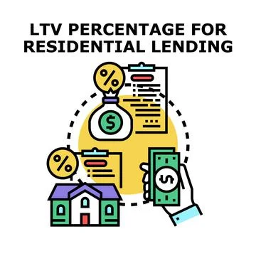 Ltv percentage for residential lending concept Ilustración de archivo