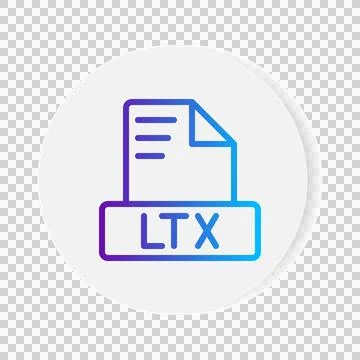 Ltx document format file icon. with gradient outlines. vector illustration. Stock Illustration