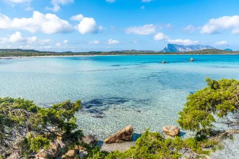 Lu Impostu beach under a blue sky in spring Foto stock