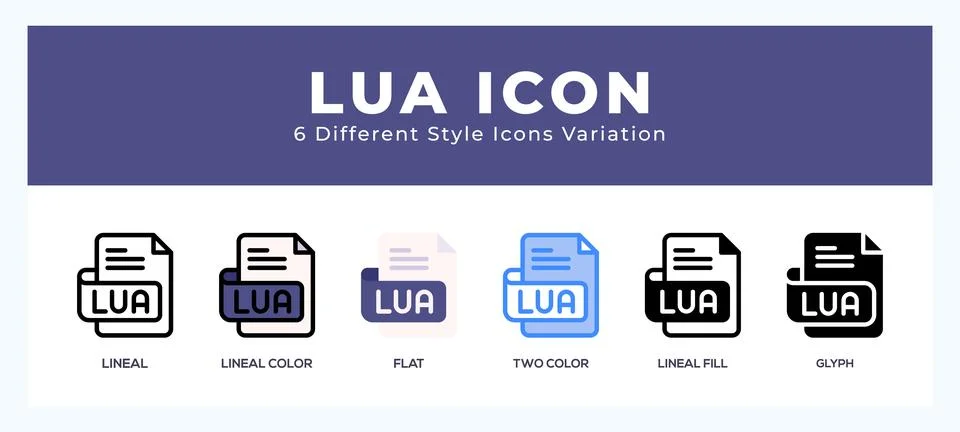 Lua file set of vector icon. For web. and mobile app イラスト素材