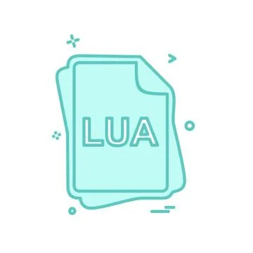 LUA file type icon design vector イラスト素材