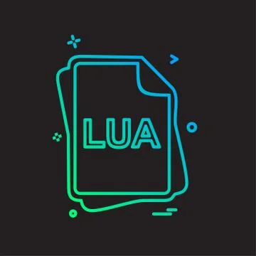 LUA file type icon design vector イラスト素材