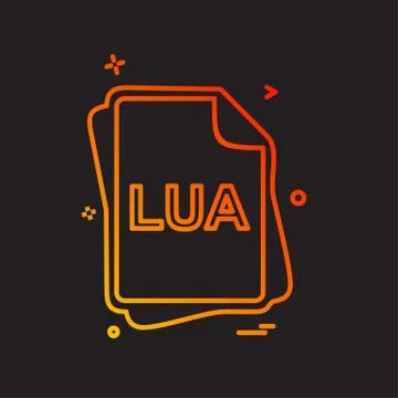 LUA file type icon design vector イラスト素材