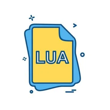 LUA file type icon design vector イラスト素材