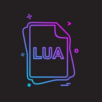 LUA file type icon design vector イラスト素材