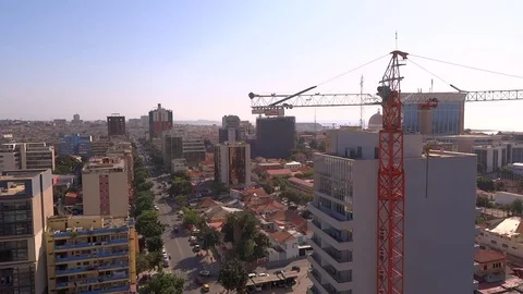LUANDA, ANGOLA January 2017; Luanda Top view of street traffic in the morning Stock Footage 72839280
