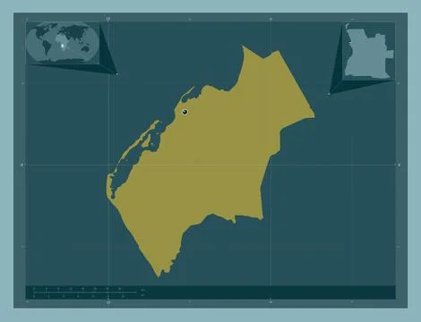 Luanda, Angola. Solid color shape. Locations of major cities of the region イラスト素材