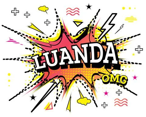 Luanda Comic Text in Pop Art Style Isolated on White Background. Stockillustratie