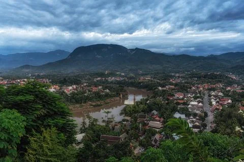 Luang Prabang from Phousi Hill Stock Photos