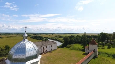 Lubchansky castle. Belarus, top view Stock Footage 117700267