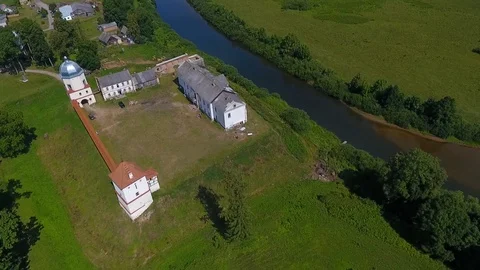 Lubchansky castle. Belarus, top view Stock Footage 117700598