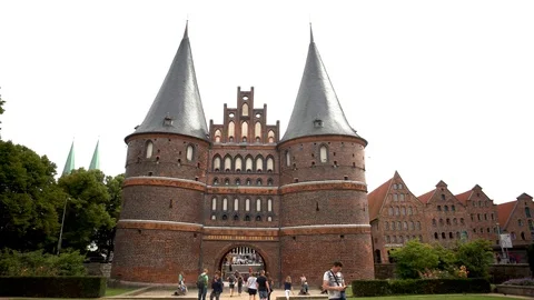 Lubeck - The Holsten Gate Stock Footage 114702370