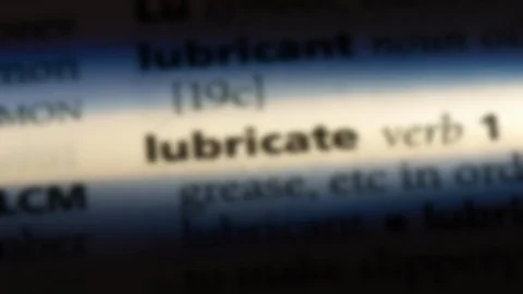 Lubricate word in a dictionary. Stock Footage 99563060