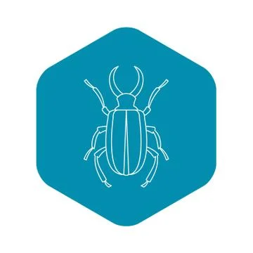 Lucanus cervus beetle icon, outline style Stock Illustration