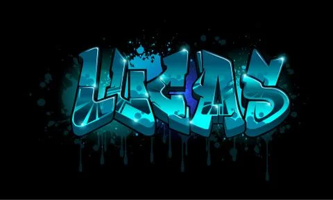 Lucas Graffiti Name Design Stock Illustration