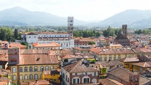 Lucca aerial view Stock Footage 113960443