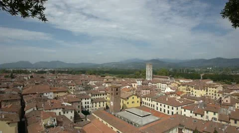 Lucca old city scape 1 Stock Footage