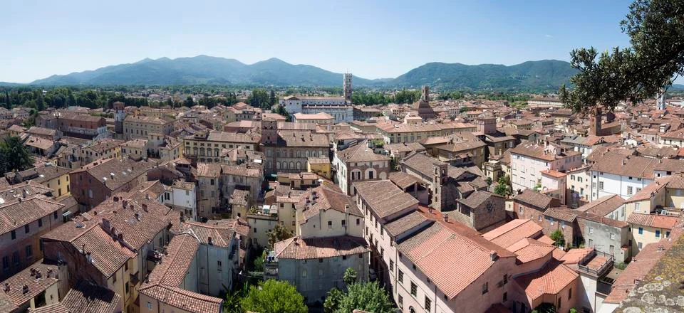 Lucca panorama Stock Photos