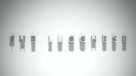 The lucchese  3D title animation white text on a white background Stock Footage 299635408