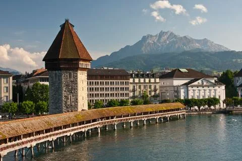 Lucerne, the Chapel Bridge Foto stock