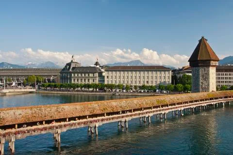 Lucerne, the Chapel Bridge Foto stock