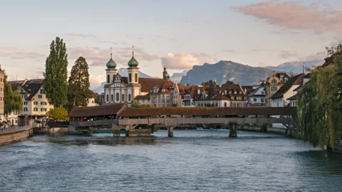 Lucerne hyperlapse, Switzerland Video stock 256581817
