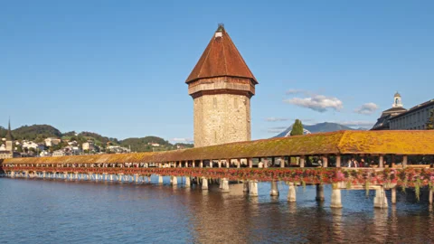 Lucerne hyperlapse, Switzerland Video stock 256594951